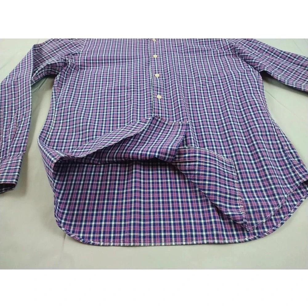 J. Crew Men's Shirt M Red/Blue Plaid Button Up Long Sleeve (769)